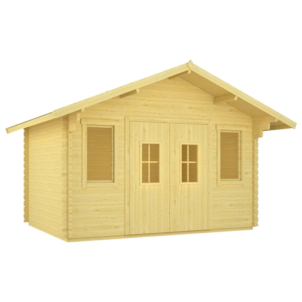 Log Cabin with Floor 44 mm 4x3x2.91 m Solid Pinewood